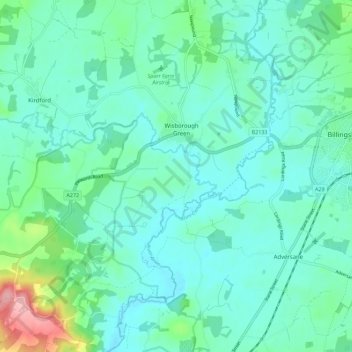 Wisborough Green topographic map, elevation, terrain
