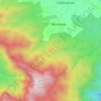 Mundakkai topographic map, elevation, terrain