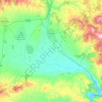 Suluova topographic map, elevation, terrain