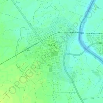 Kidira topographic map, elevation, terrain