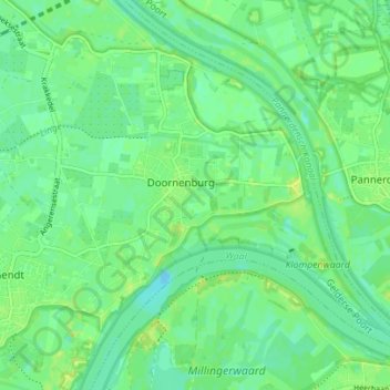 Doornenburg topographic map, elevation, terrain