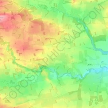 Meldon topographic map, elevation, terrain