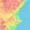 Valencianische Gemeinschaft topographic map, elevation, terrain