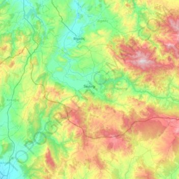 Sındırgı topographic map, elevation, terrain