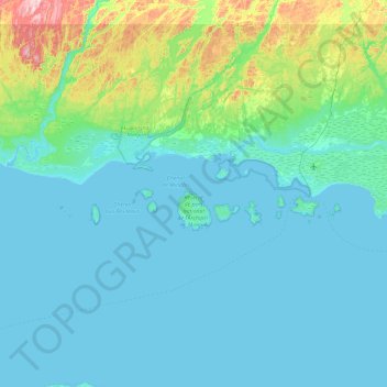 Réserve de parc national de l'Archipel-de-Mingan topographic map, elevation, terrain