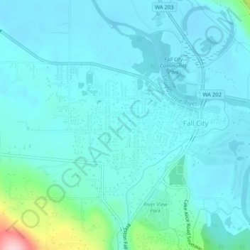 Fall City topographic map, elevation, terrain