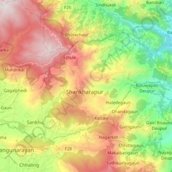 Shankharapur topographic map, elevation, terrain
