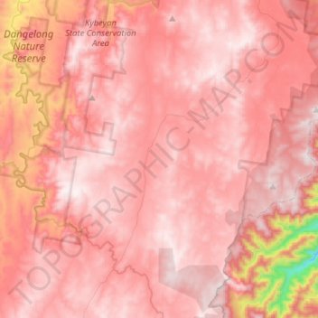 Kybeyan topographic map, elevation, terrain