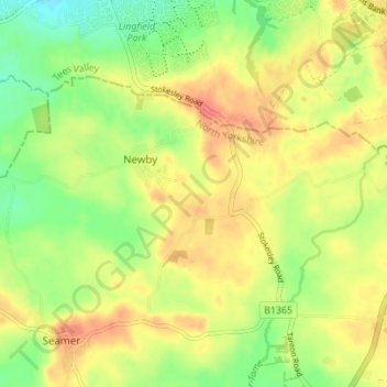 Newby topographic map, elevation, terrain