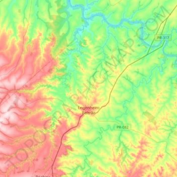 Engenheiro Beltrão topographic map, elevation, terrain