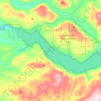 Riffe Lake topographic map, elevation, terrain