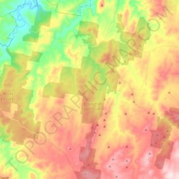 Essington topographic map, elevation, terrain