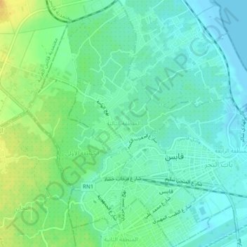 المنطقة الثالثة topographic map, elevation, terrain