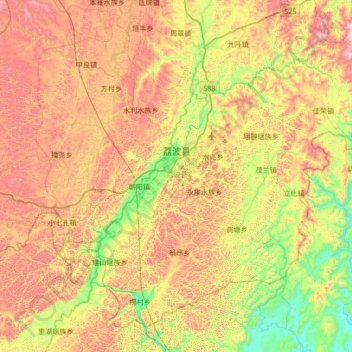 Libo topographic map, elevation, terrain