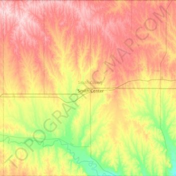 Smith County topographic map, elevation, terrain