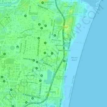 Ward 116 topographic map, elevation, terrain