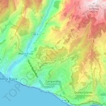 Campanário topographic map, elevation, terrain