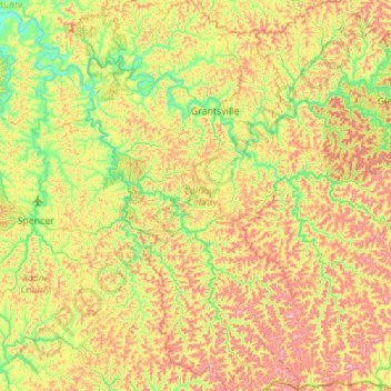 Calhoun County topographic map, elevation, terrain