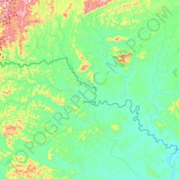 Jordânia topographic map, elevation, terrain