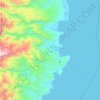 Caraga topographic map, elevation, terrain