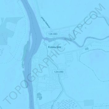 Камызяк topographic map, elevation, terrain