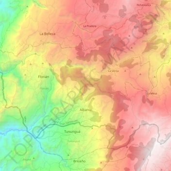 Albania topographic map, elevation, terrain