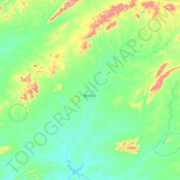 Betânia topographic map, elevation, terrain