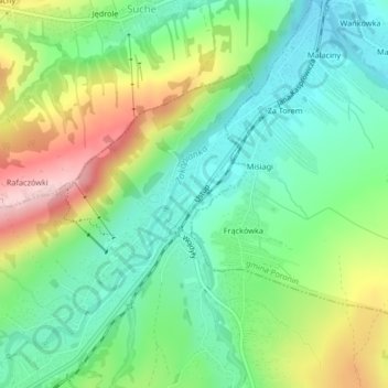 Ustup topographic map, elevation, terrain