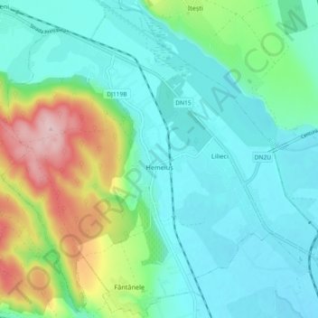 Hemeiuș topographic map, elevation, terrain