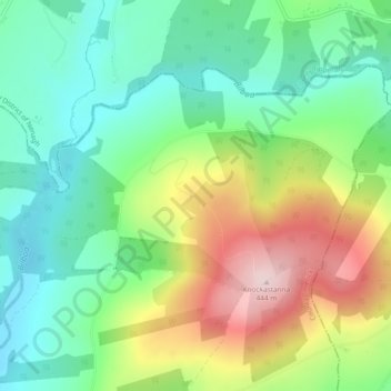 Curraghafoil topographic map, elevation, terrain