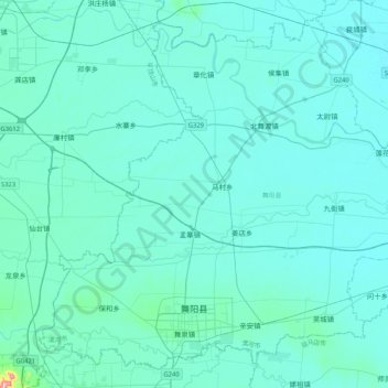 Wuyang County topographic map, elevation, terrain