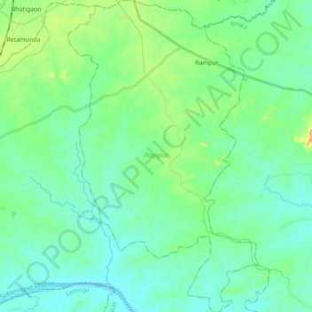 Rampur topographic map, elevation, terrain