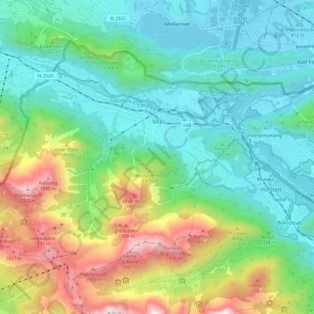 Vils topographic map, elevation, terrain