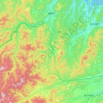 遠輕町 topographic map, elevation, terrain