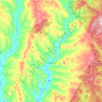 Tunbridge topographic map, elevation, terrain