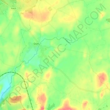 Quin topographic map, elevation, terrain