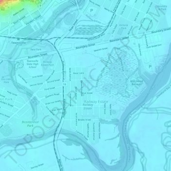 Railway Estate topographic map, elevation, terrain