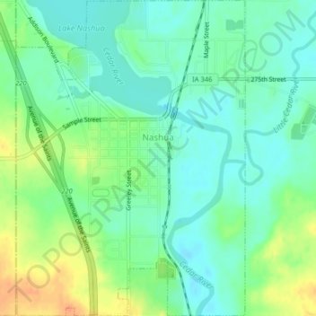 Nashua topographic map, elevation, terrain