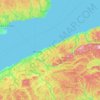 La Matanie topographic map, elevation, terrain