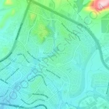 Maitama topographic map, elevation, terrain