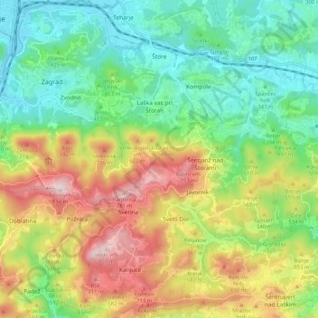 Štore topographic map, elevation, terrain