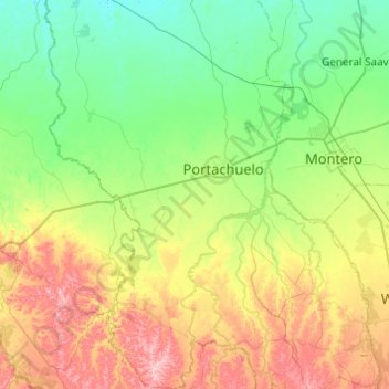 Municipio Portachuelo topographic map, elevation, terrain