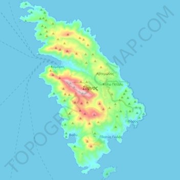 Municipality of Sifnos topographic map, elevation, terrain