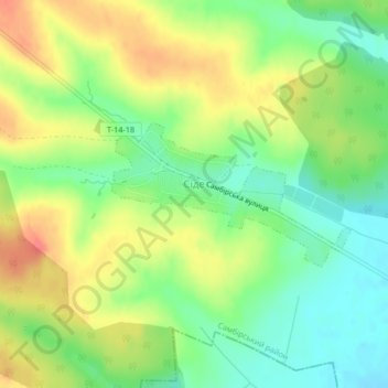 Side topographic map, elevation, terrain