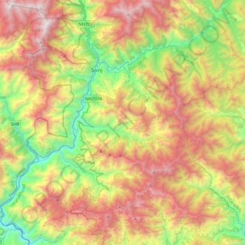 Tyuni topographic map, elevation, terrain