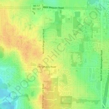 North Shore Estates topographic map, elevation, terrain