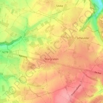 Margraten topographic map, elevation, terrain