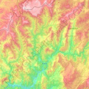 Feke topographic map, elevation, terrain