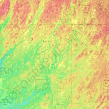 Town of Fifield topographic map, elevation, terrain