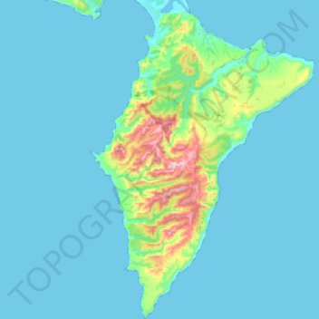 Māhia Peninsula topographic map, elevation, terrain